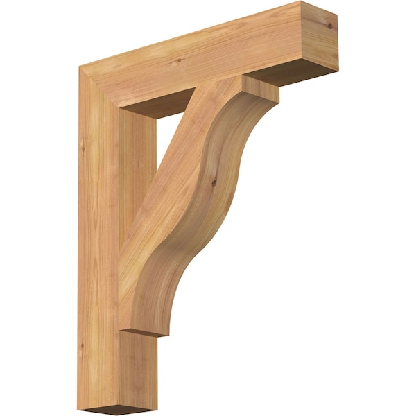 Ekena Millwork Funston Block Smooth Bracket, Western Red Cedar, 3 1/2"W x 18"D x 22"H BKT04X18X22FST05SWR - main